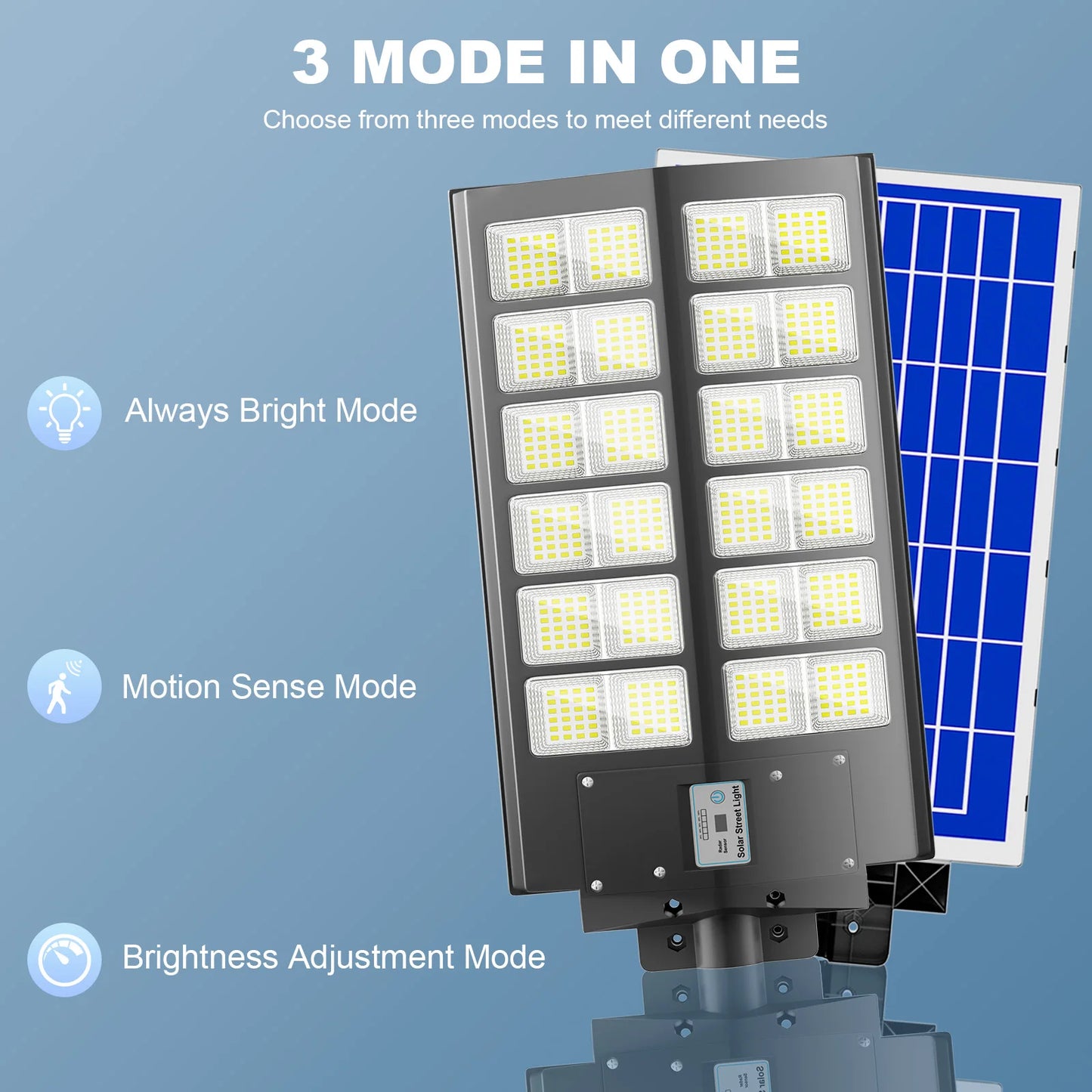 2-Pack 5000W Solar Street Lights Outdoor Motion Sensor Floodlights