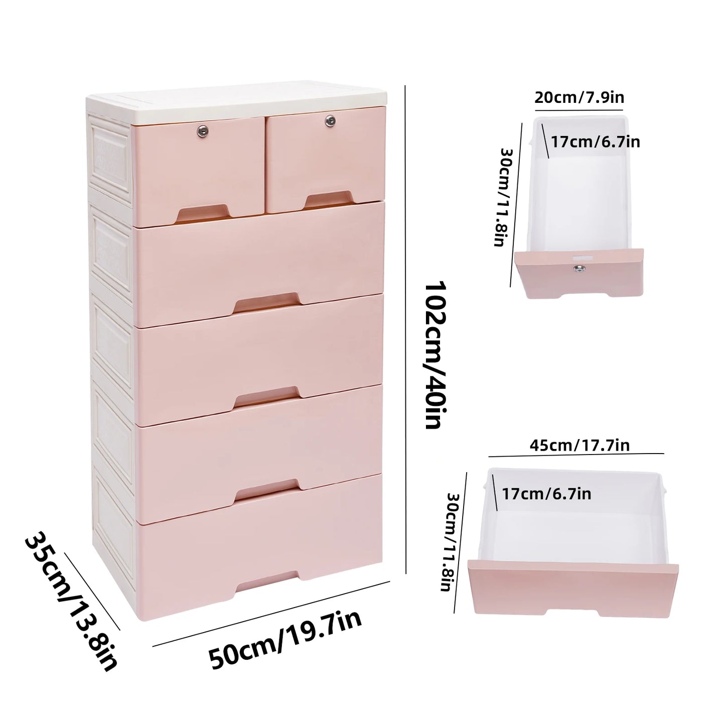 NONECN 6-Drawer Plastic Dresser Storage Tower