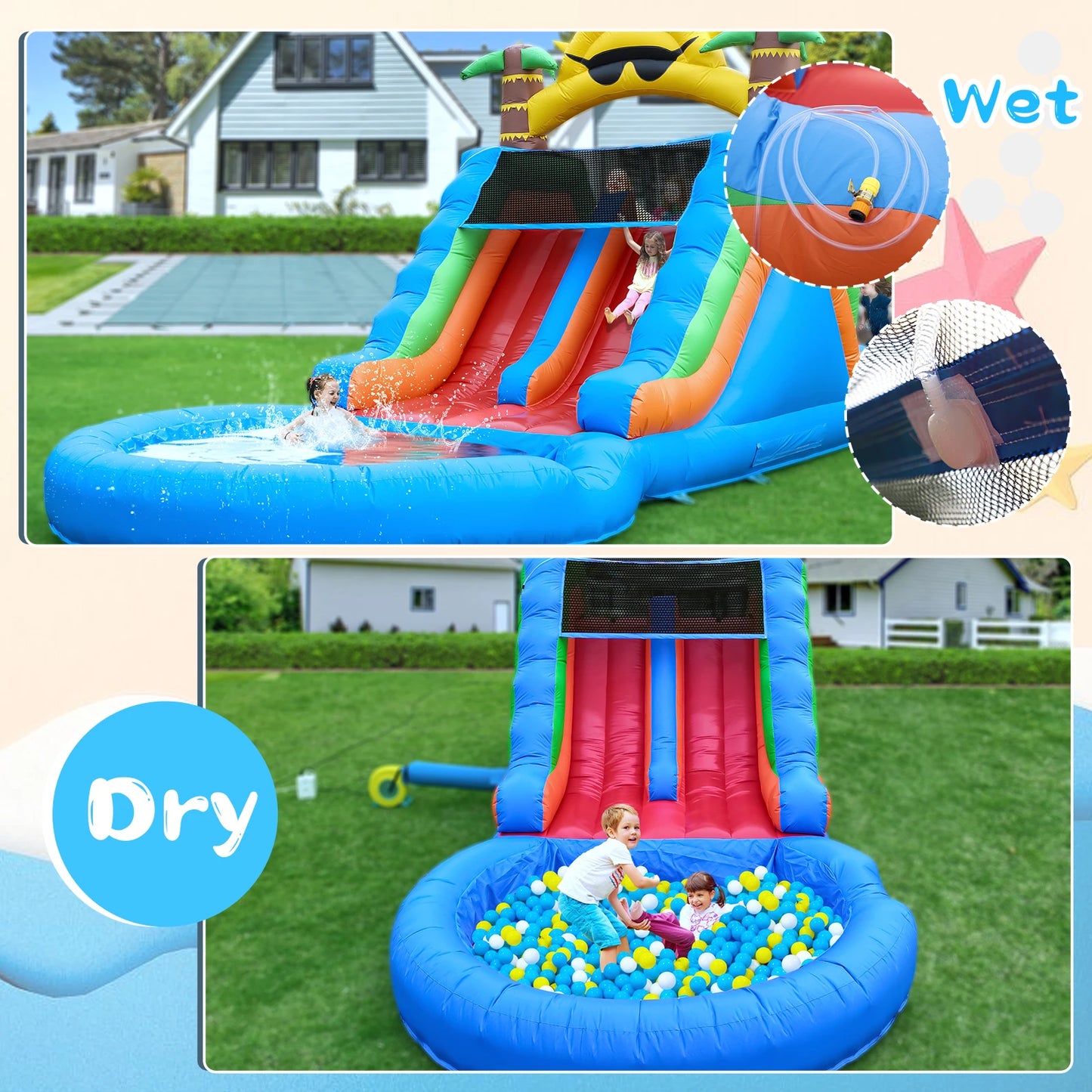 King Inflatable Commercial Water Slide Bounce House
