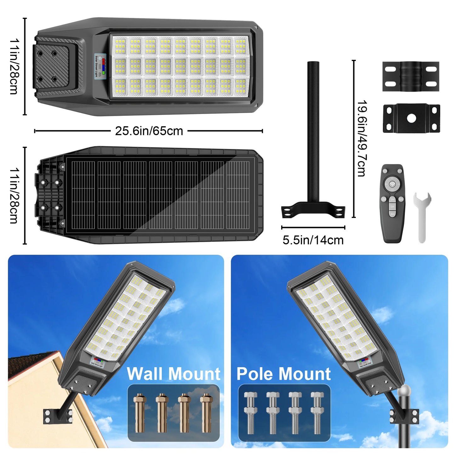 Outdoor Waterproof Solar Light With Motion Sensor And Dusk To Dawn IP65