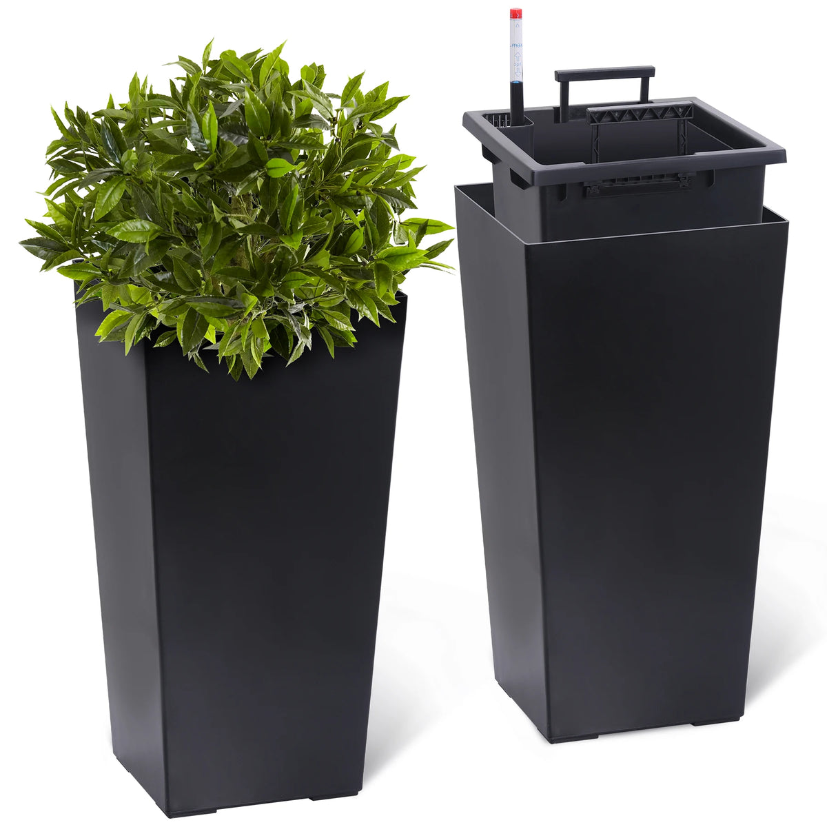 Two Pack Planters Outdoor Indoor Pots With Auto Watering