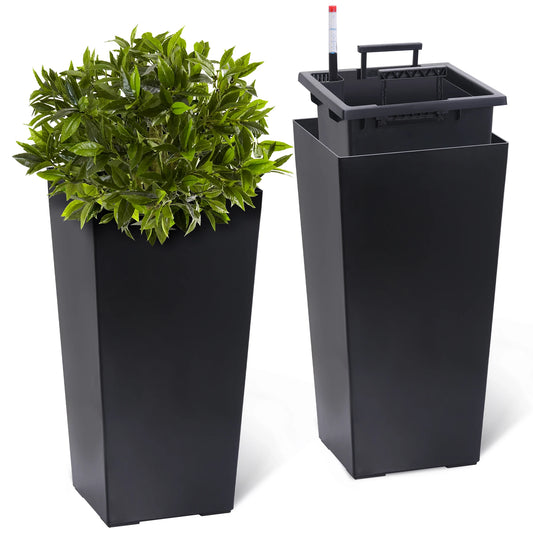 Two Pack Planters Outdoor Indoor Pots With Auto Watering