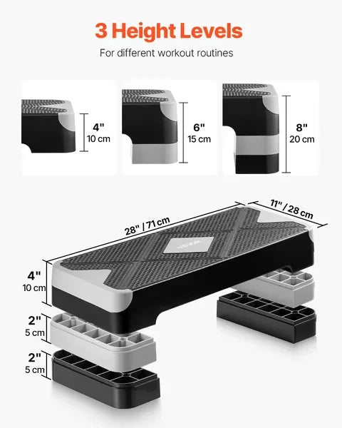 AeroExercise Adjustable Step Platform For Home Cardio Training