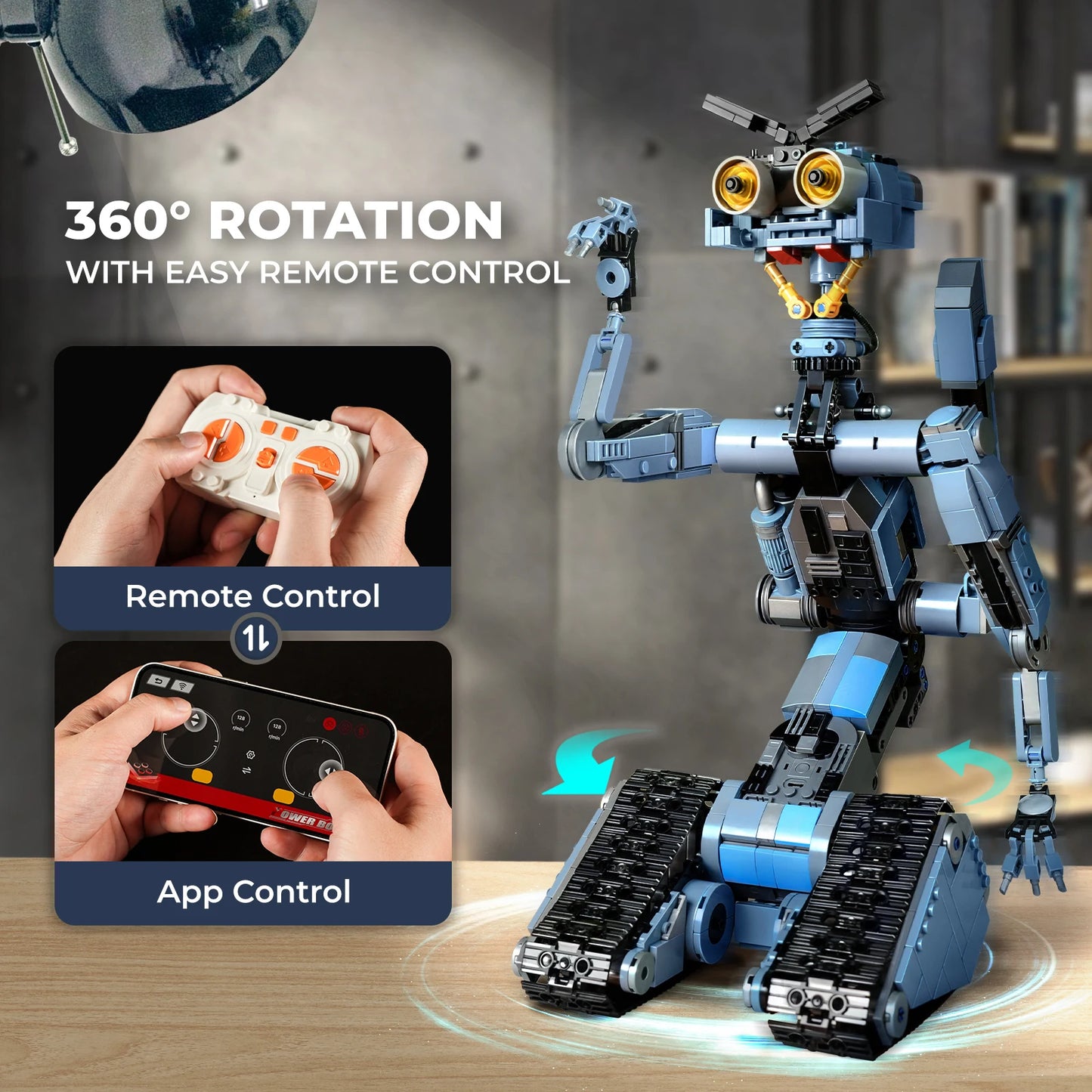 NONECE Johnny 5 Robot Building Blocks Set With Remote Control