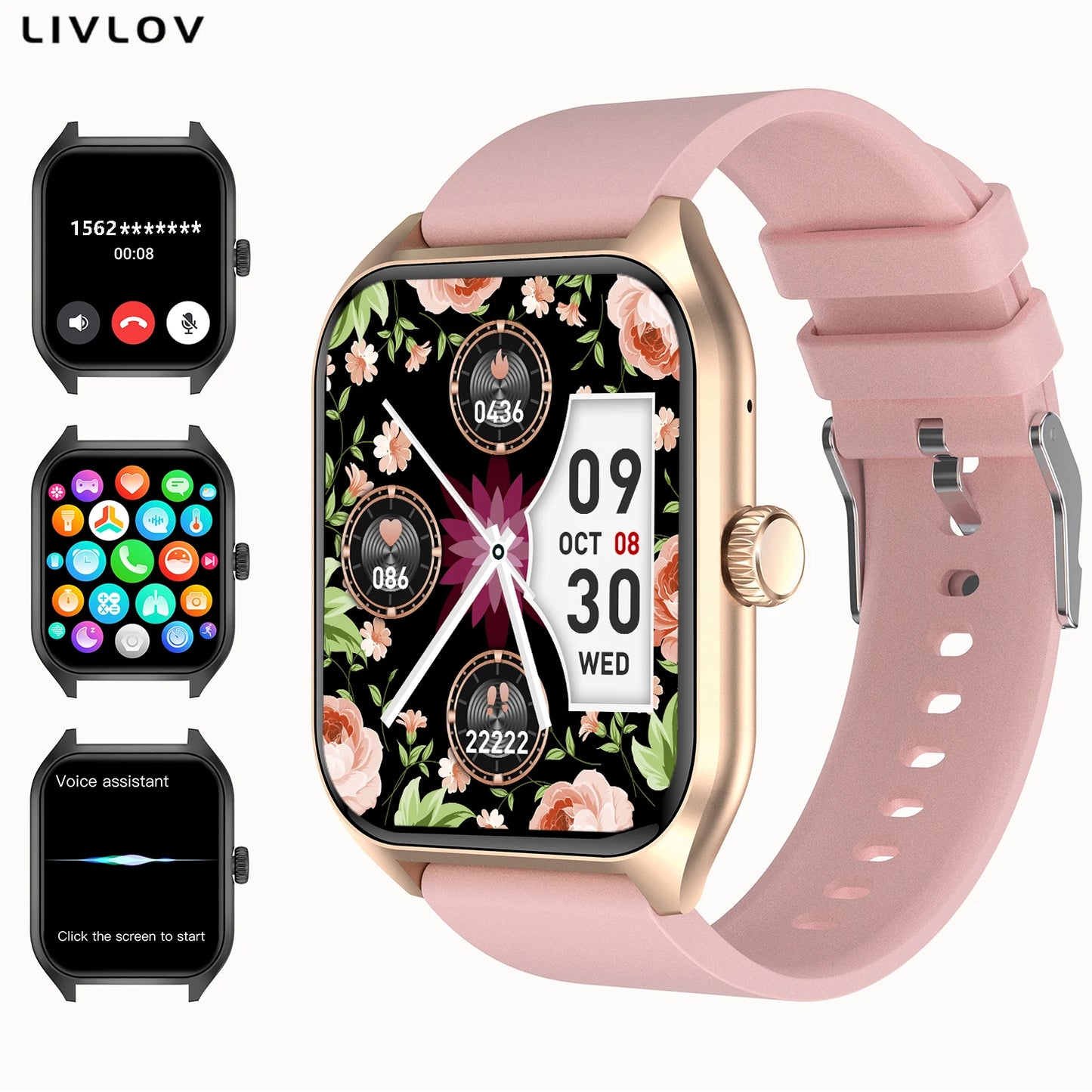 LIVLOVCP AI Voice Assistant Smart Watch For Men Women