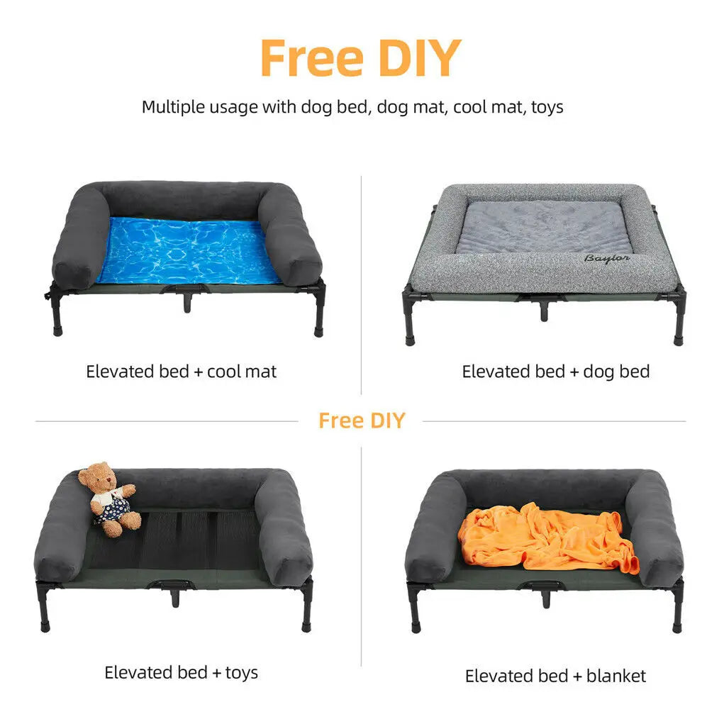 BINGOPAWCN Elevated Pet Bed For Dogs And Cats Indoor Outdoor