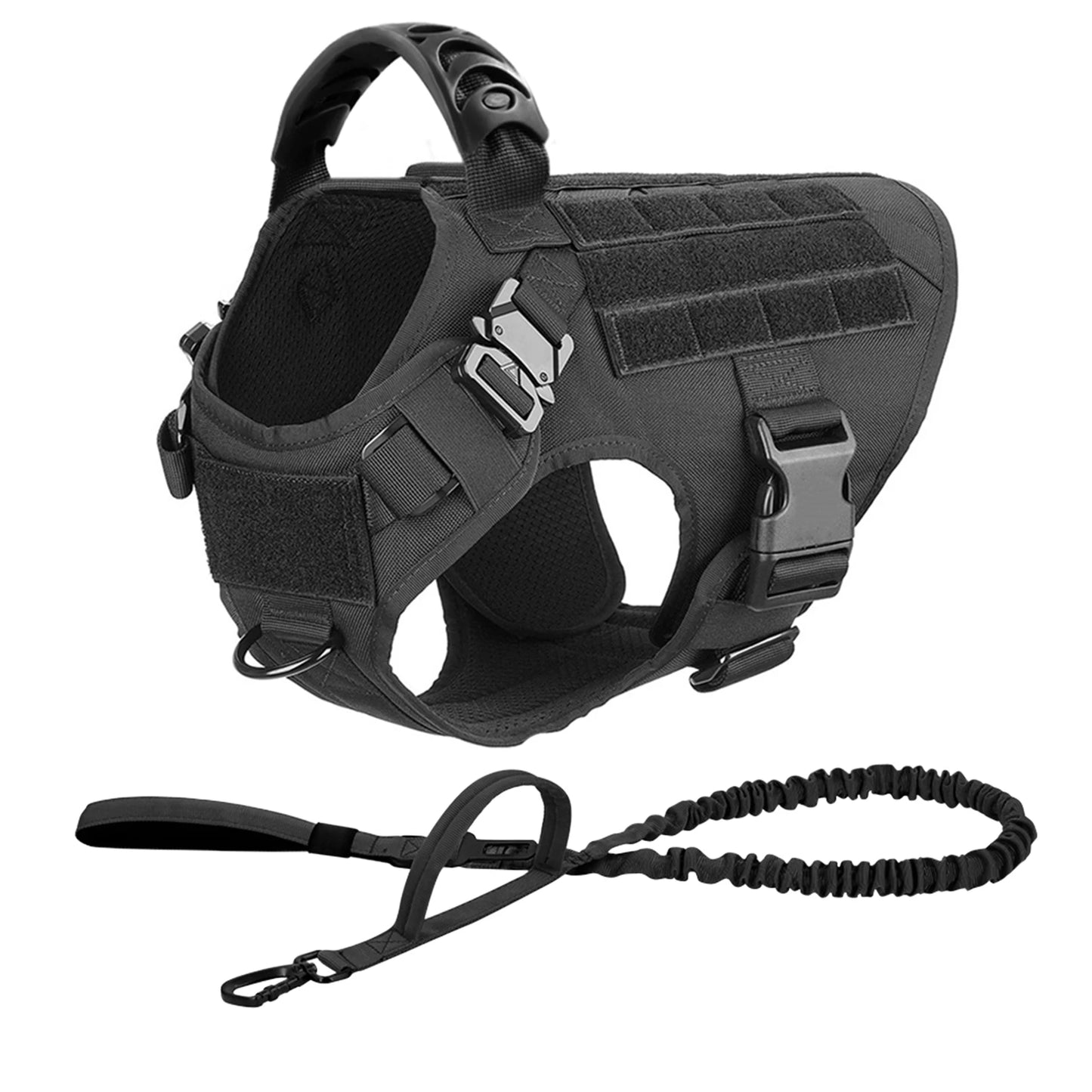 PETRAVELCN Tactical Dog Harness Leash Set For Training And Walking