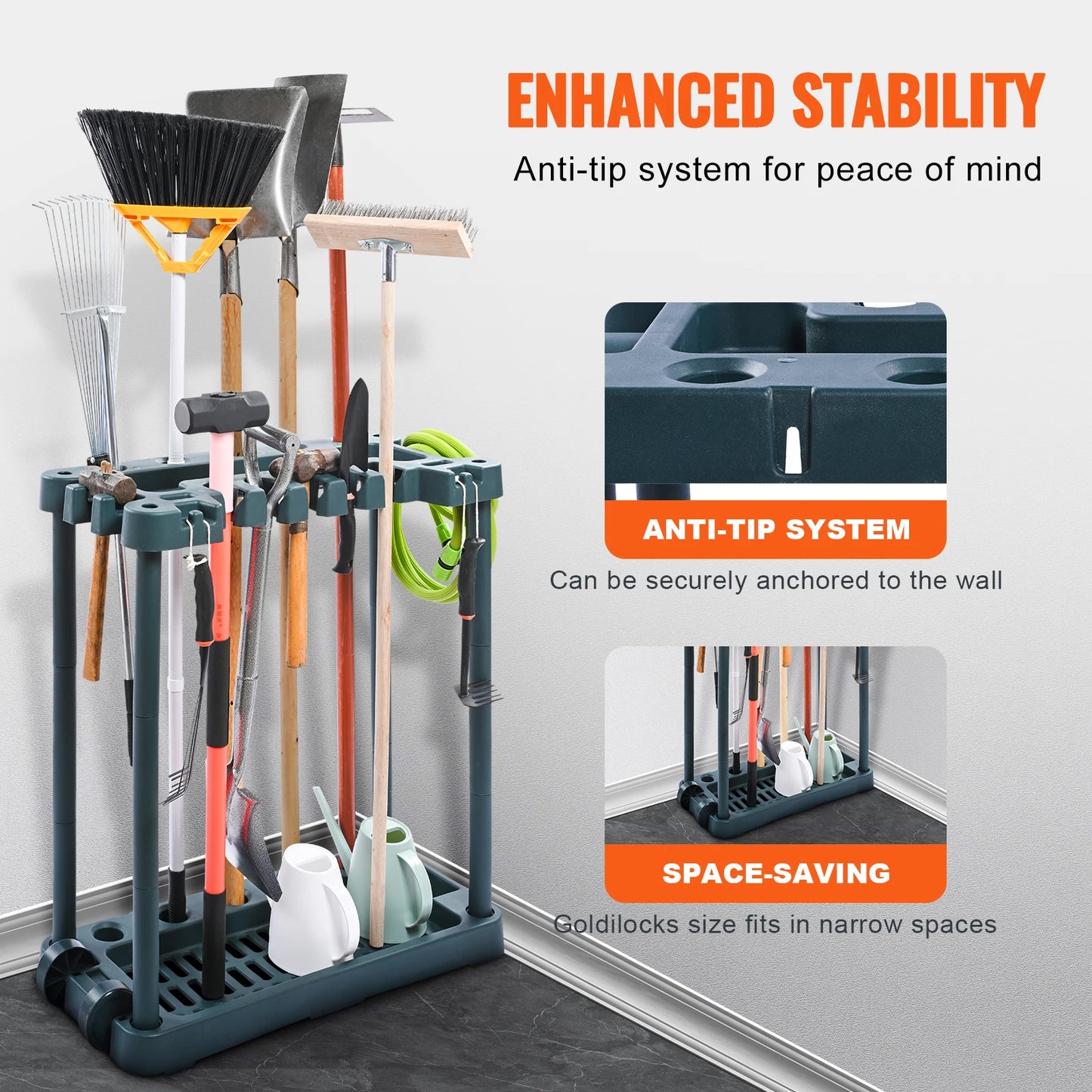 SucceBuy Yard Tool Organizer Rack for Garage