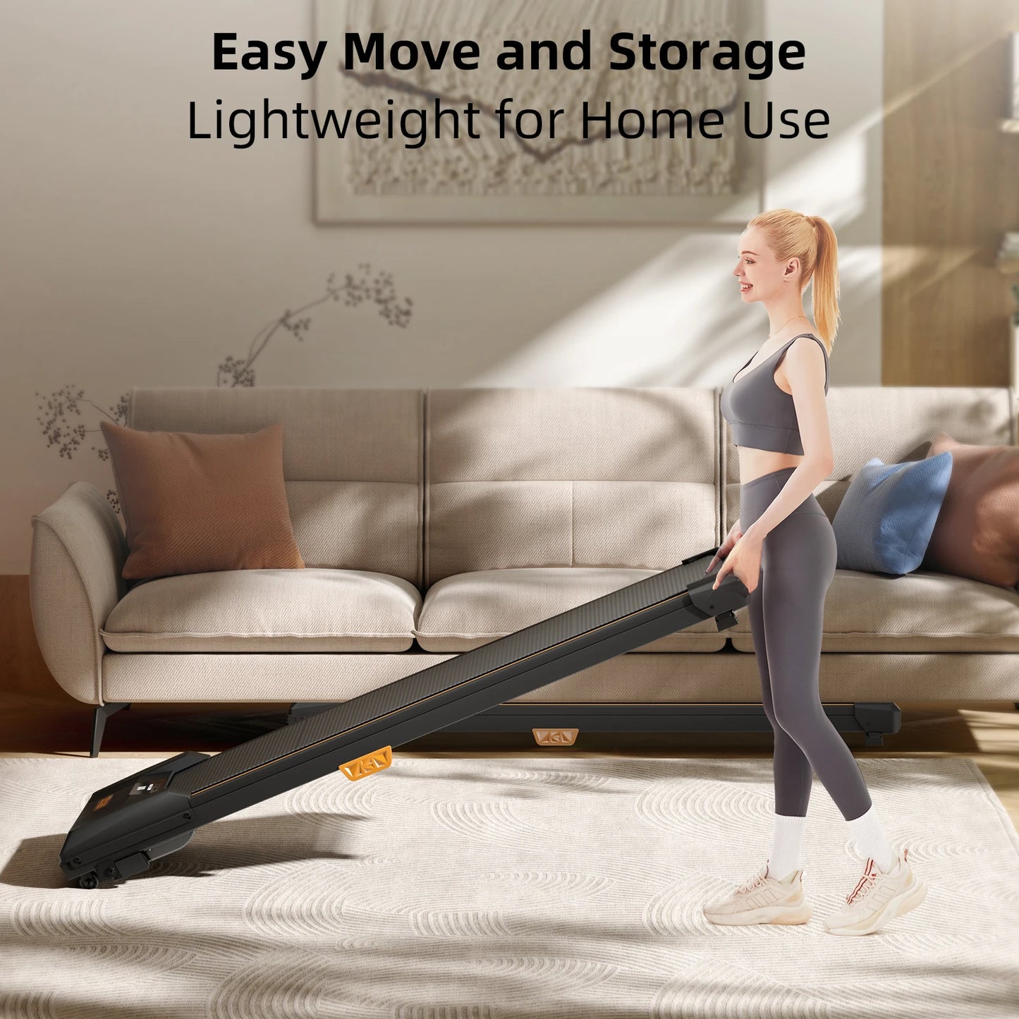 Under Desk Treadmill Incline Walking Pad 2.5HP Portable Home Treadmill