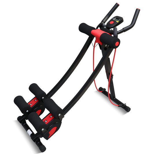 Dual Track Ab Machine With Adjustable Height Foldable Waist Trainer