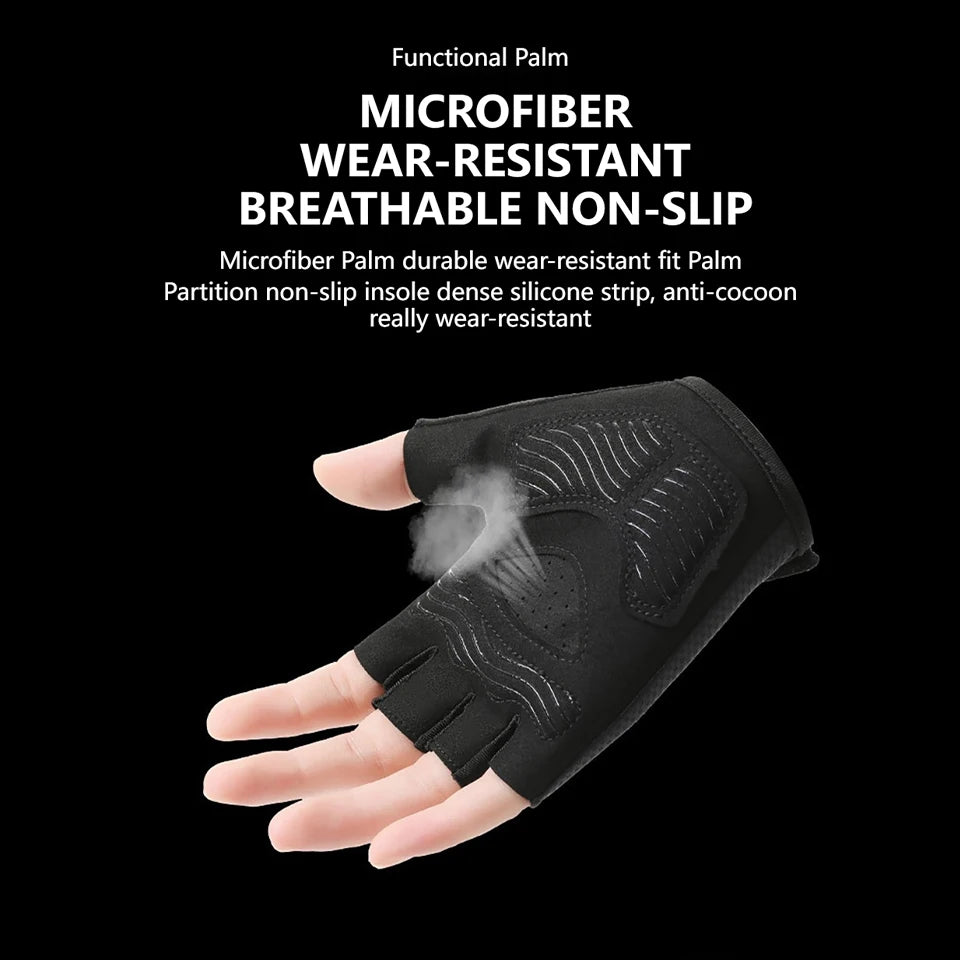 Summer Cycling Half Finger Gloves Breathable Non Slip Shock Absorbing