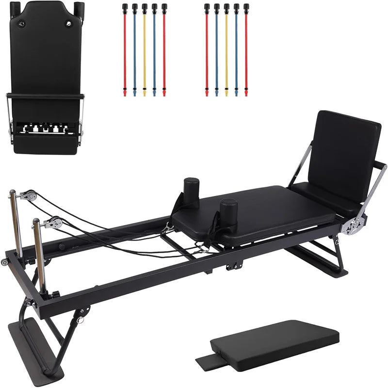 Pilates Reformer Machine Foldable And Adjustable For Home Gym Workouts