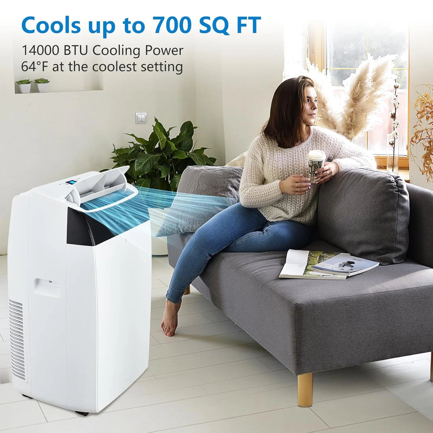 Adoolla 14000 BTU Portable Air Conditioner 3-In-1 With Remote Control