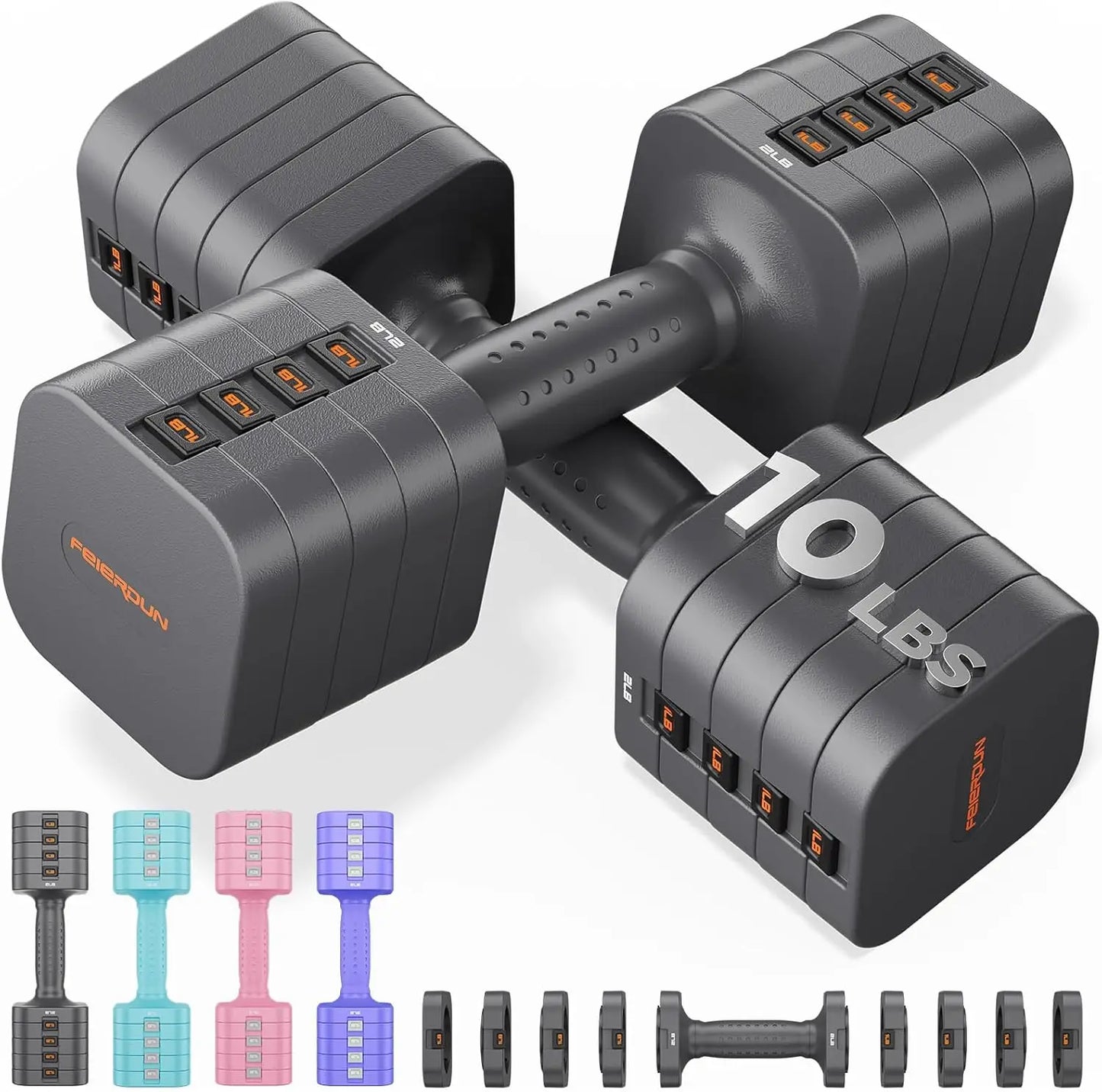FED Fitness 5 In 1 Adjustable Dumbbells Set For Home Gym