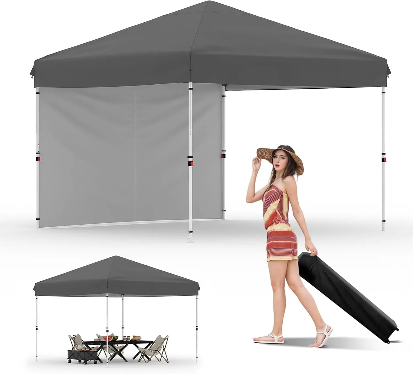 TWISTER Pop Up Canopy Tent With Removable Sidewall UPF 50
