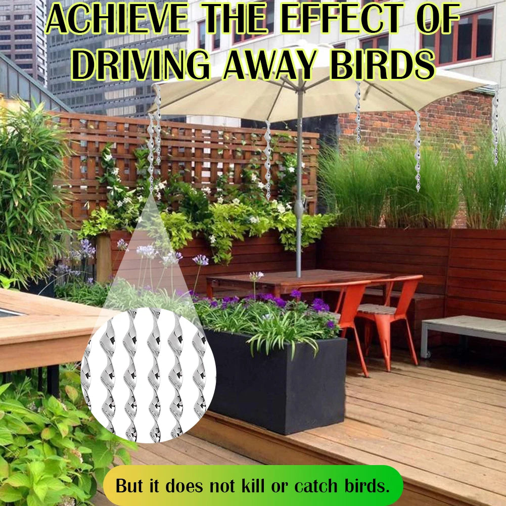 Alloet Bird Repellent Rotating Scare Rod Reflective Spiral Deterrent