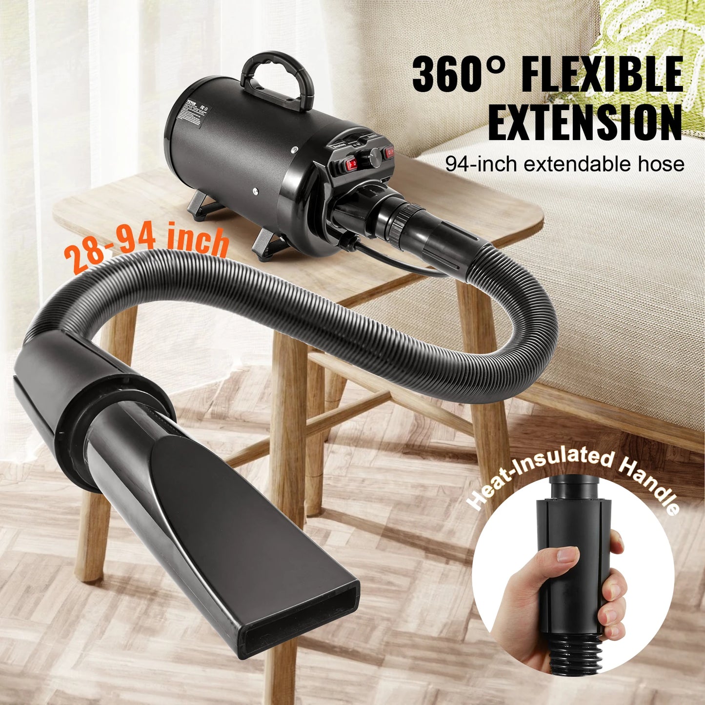 SucceBuy 2000W Pet Grooming Blow Dryer With Adjustable Speed