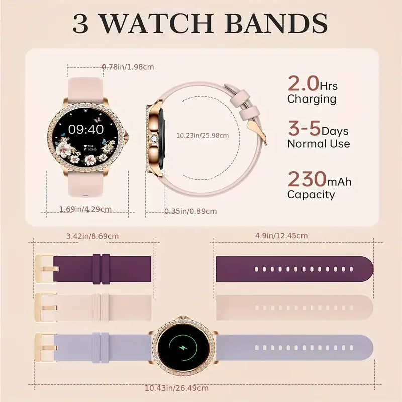 Smart Watches for Women Android iPhone Touch Screen Fitness Tracker