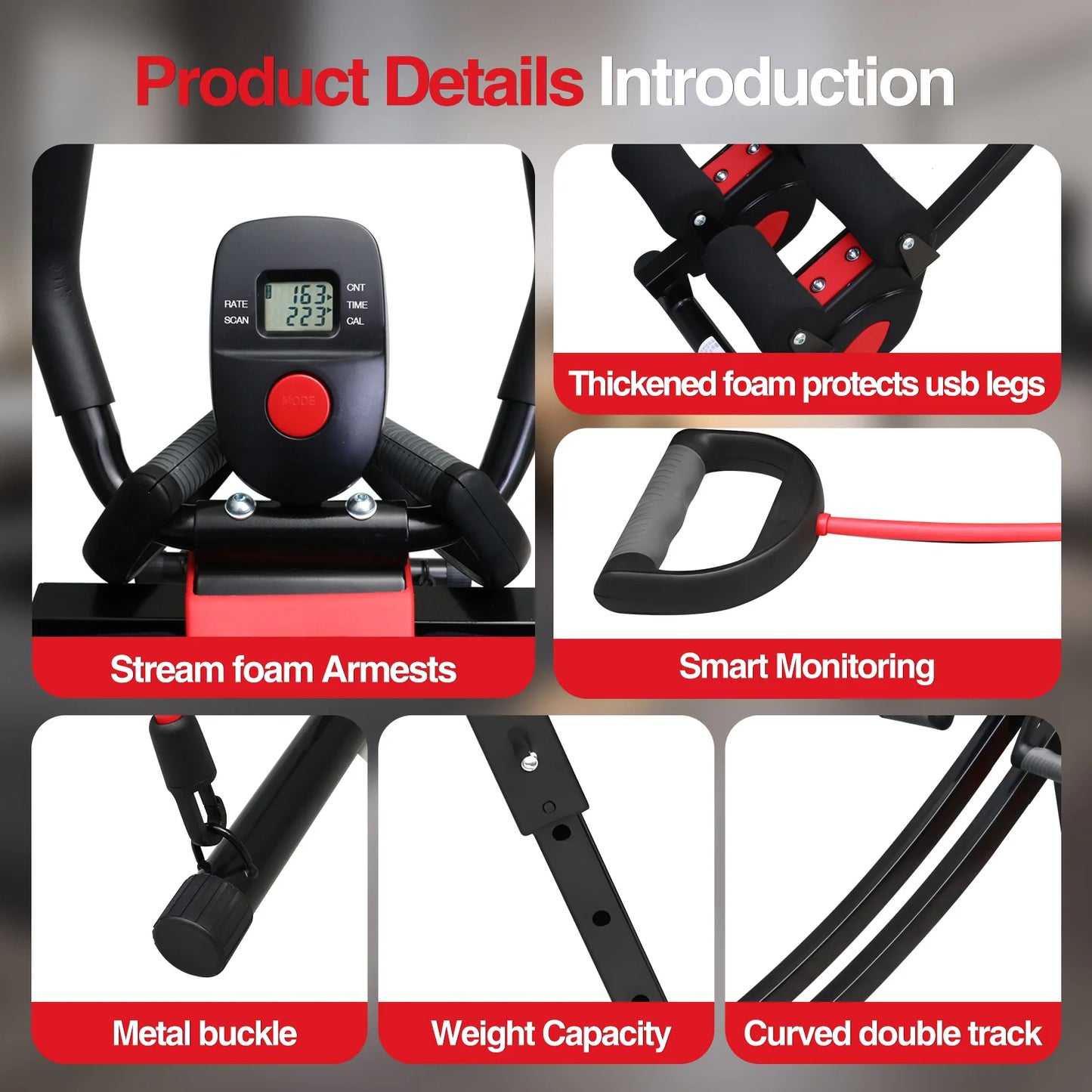 Abdominal Trainer Fitness Machine With Foldable Core Workout Kit