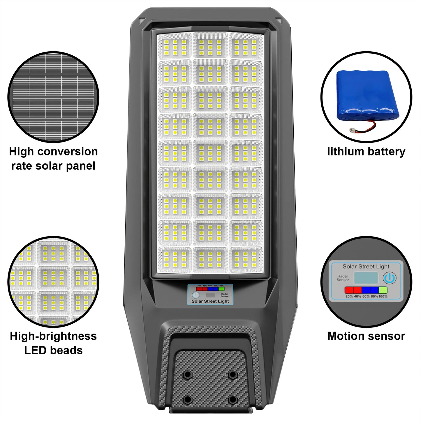 Outdoor Waterproof Solar Light With Motion Sensor And Dusk To Dawn IP65