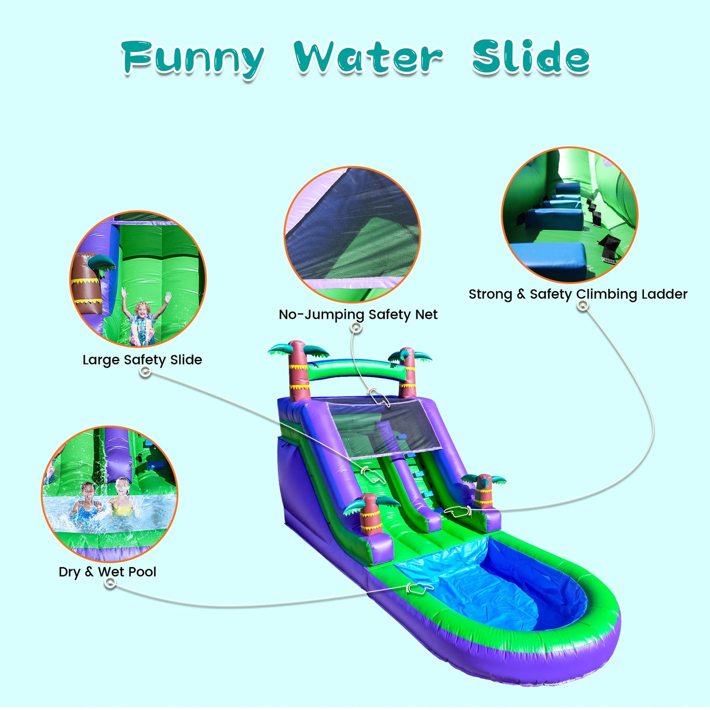 King Inflatable Children's Water Slide Playground Bounce House