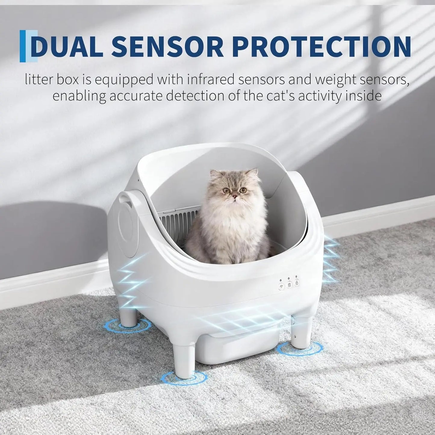 HiMISS App-Controlled Automatic Self-Cleaning Cat Litter Box Odor Control