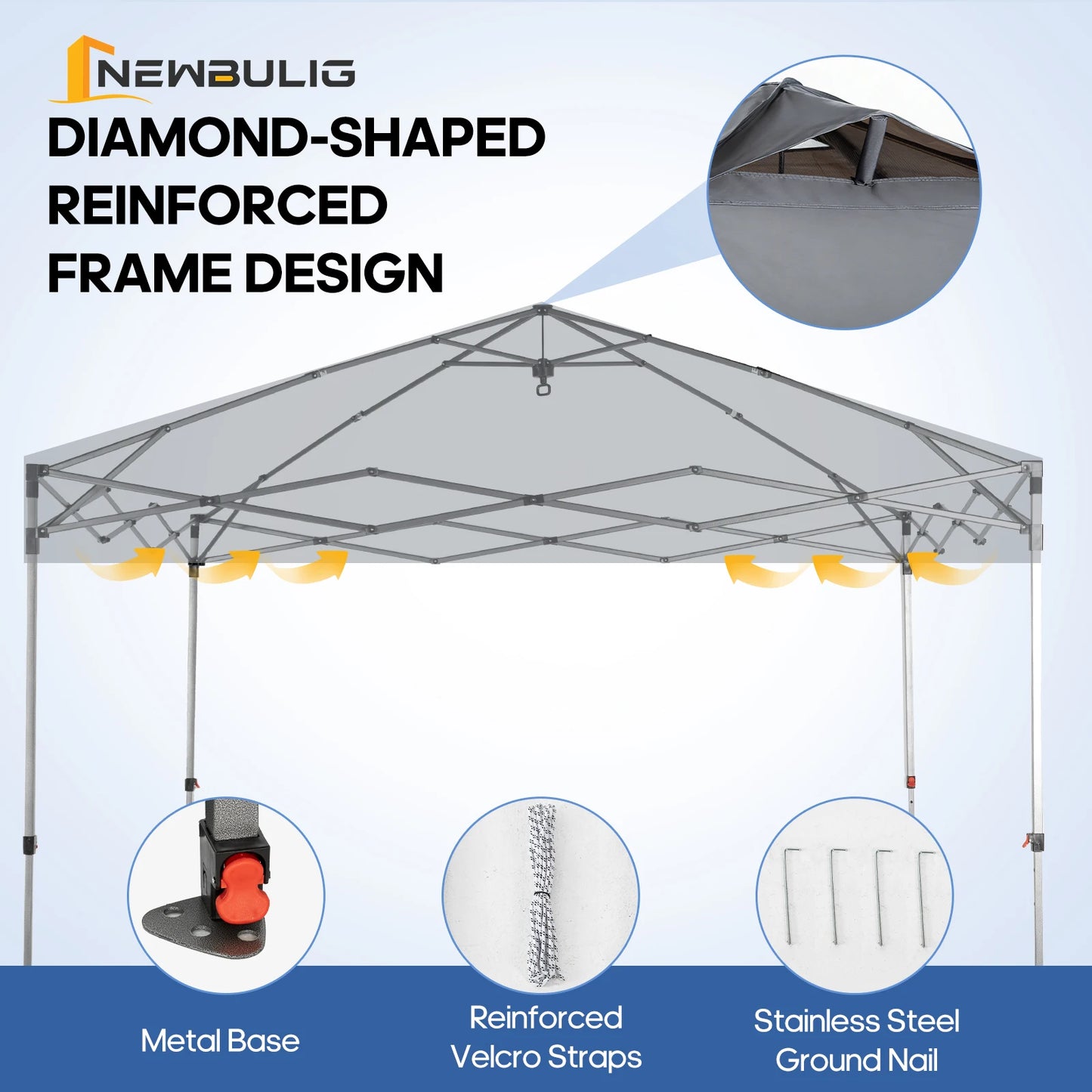 JHK Pop Up Canopy Tent Outdoor Sun Shelter Rolling Carry Bag