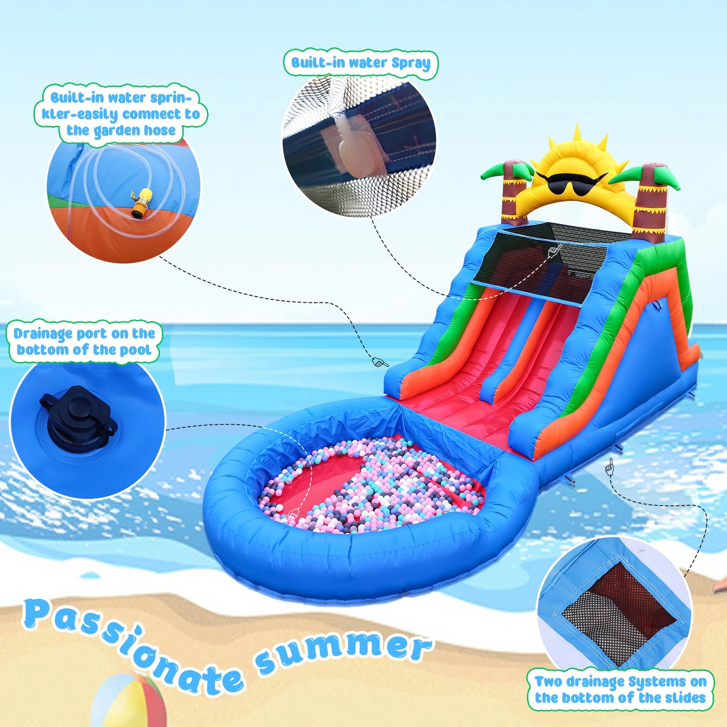 King Inflatable Commercial Water Slide Bounce House