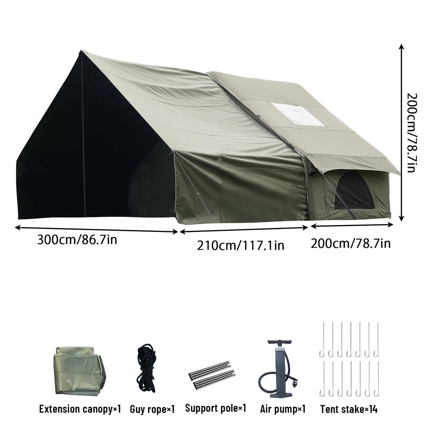 Pakicetus Inflatable Tent With Skylight Quick Setup
