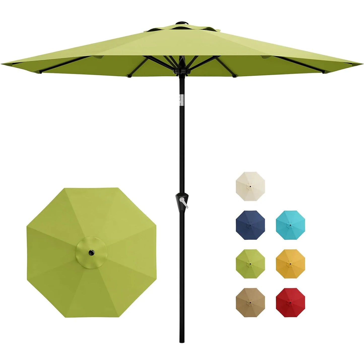HiMISS Patio Umbrella With Crank Lift Tilt Sunshade Waterproof
