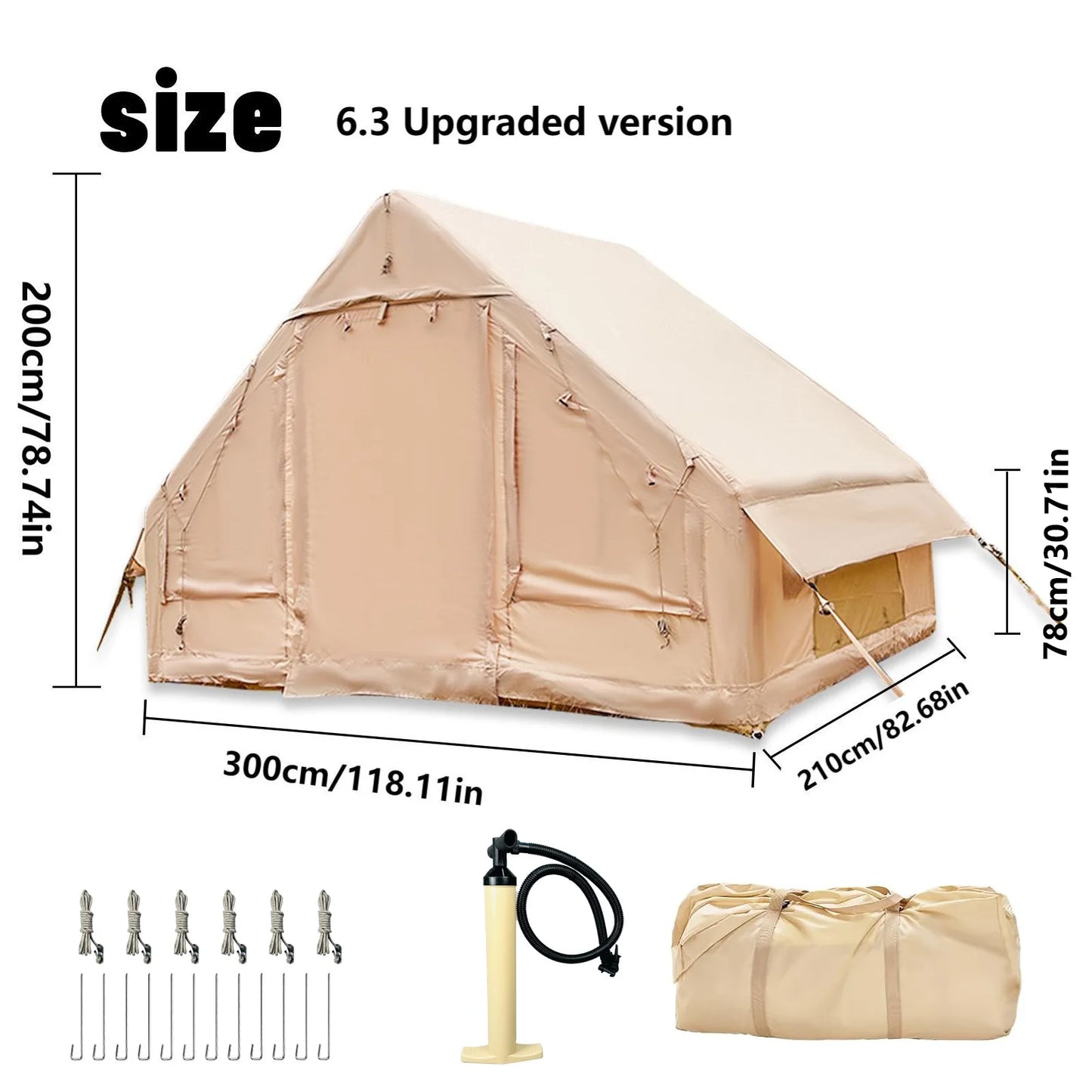 Pakicetus Inflatable Tent With Skylight Quick Setup
