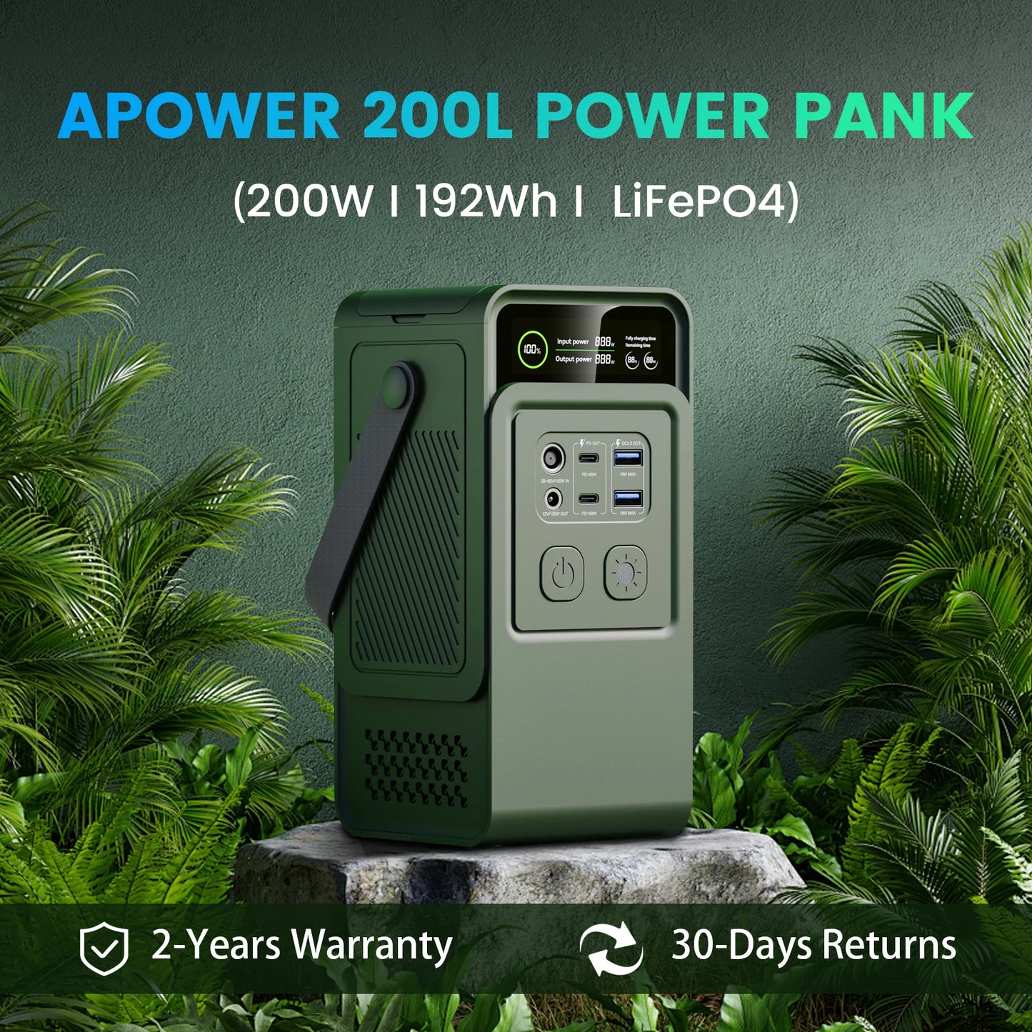 CTOLITY 200W Power Station 192Wh LiFePO4 Portable USB-C Charger