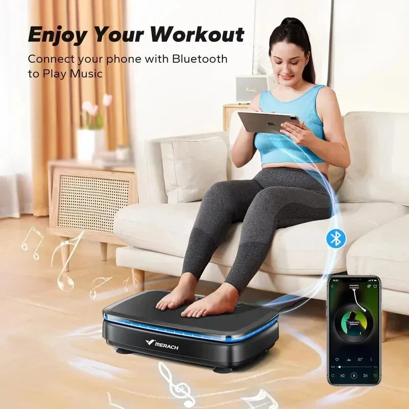 MERACH Vibration Plate Exercise Machine With Light Bluetooth