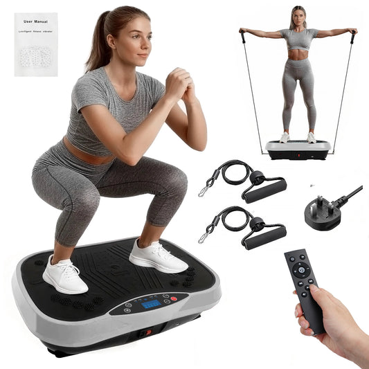 Portable Vibration Plate Exercise Machine With Bluetooth Bands