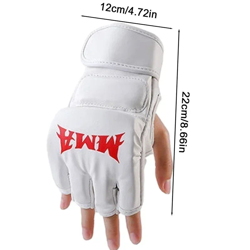 Leather Half Finger Boxing Training Gloves For Sanda UFC Practice
