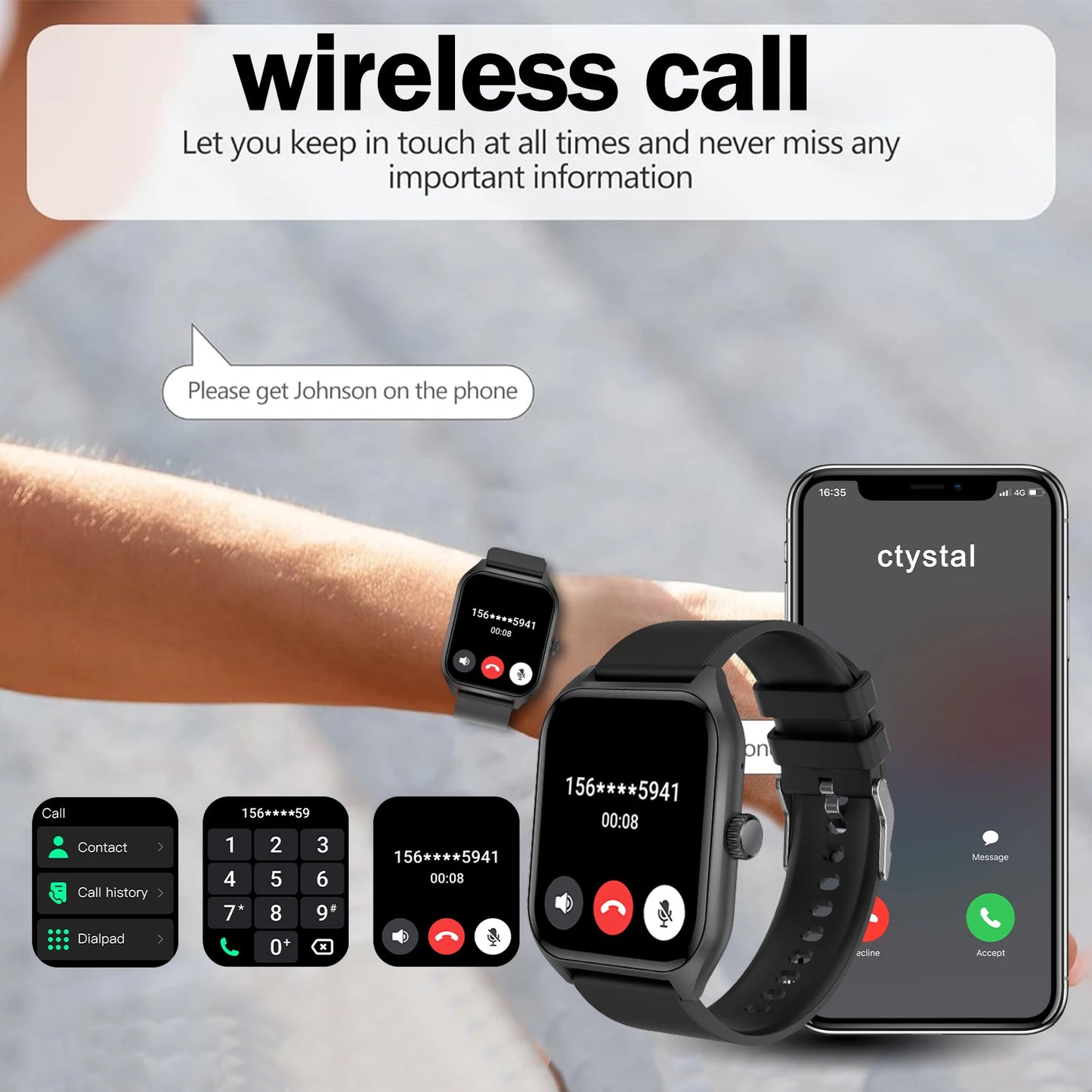 LIVLOVCP AI Voice Assistant Smart Watch For Men Women