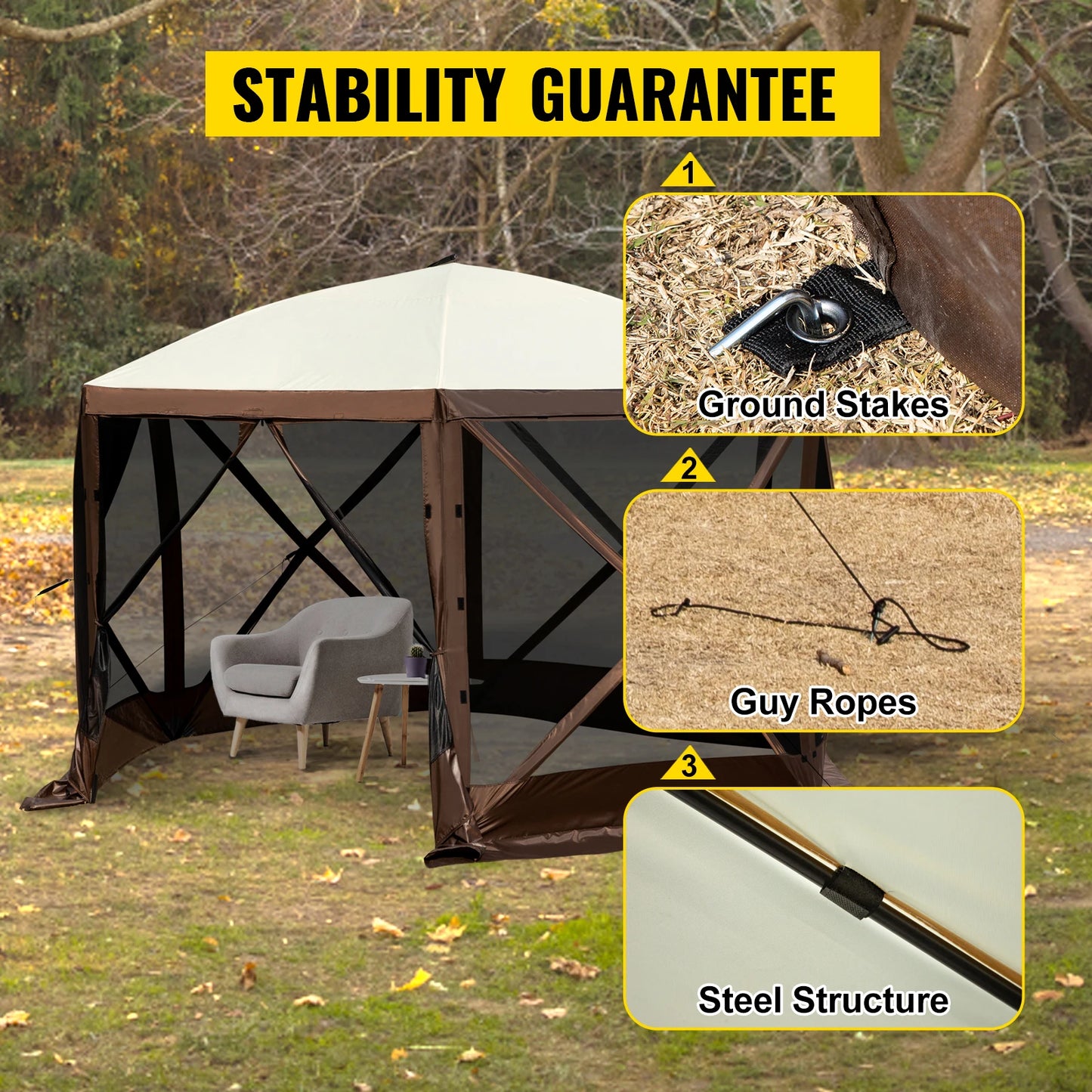 SucceBuy Pop Up Camping Gazebo Shelter Canopy Outdoor Hiking
