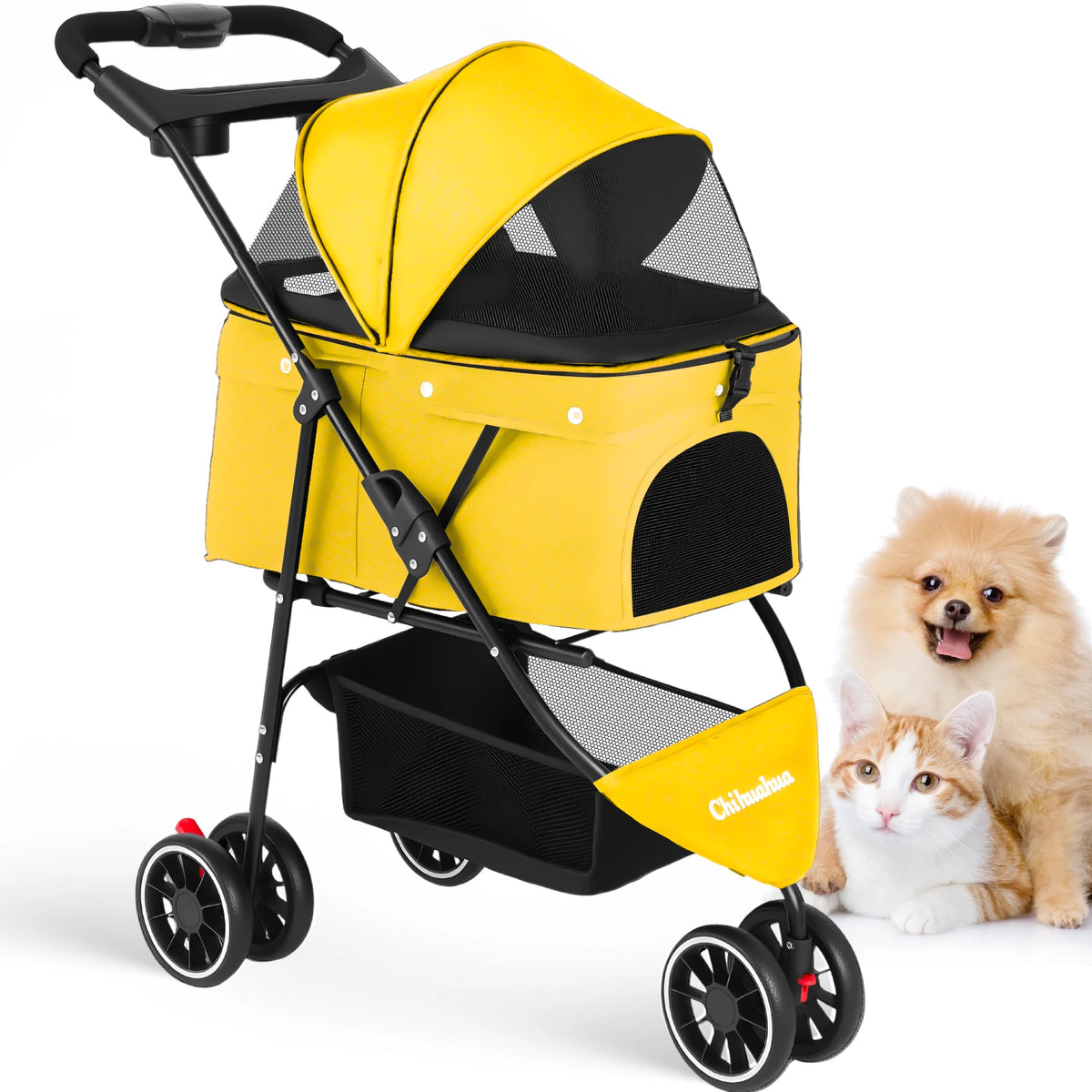 CHIHUAHUA Pet Stroller Foldable Carrier For Small Dogs And Cats