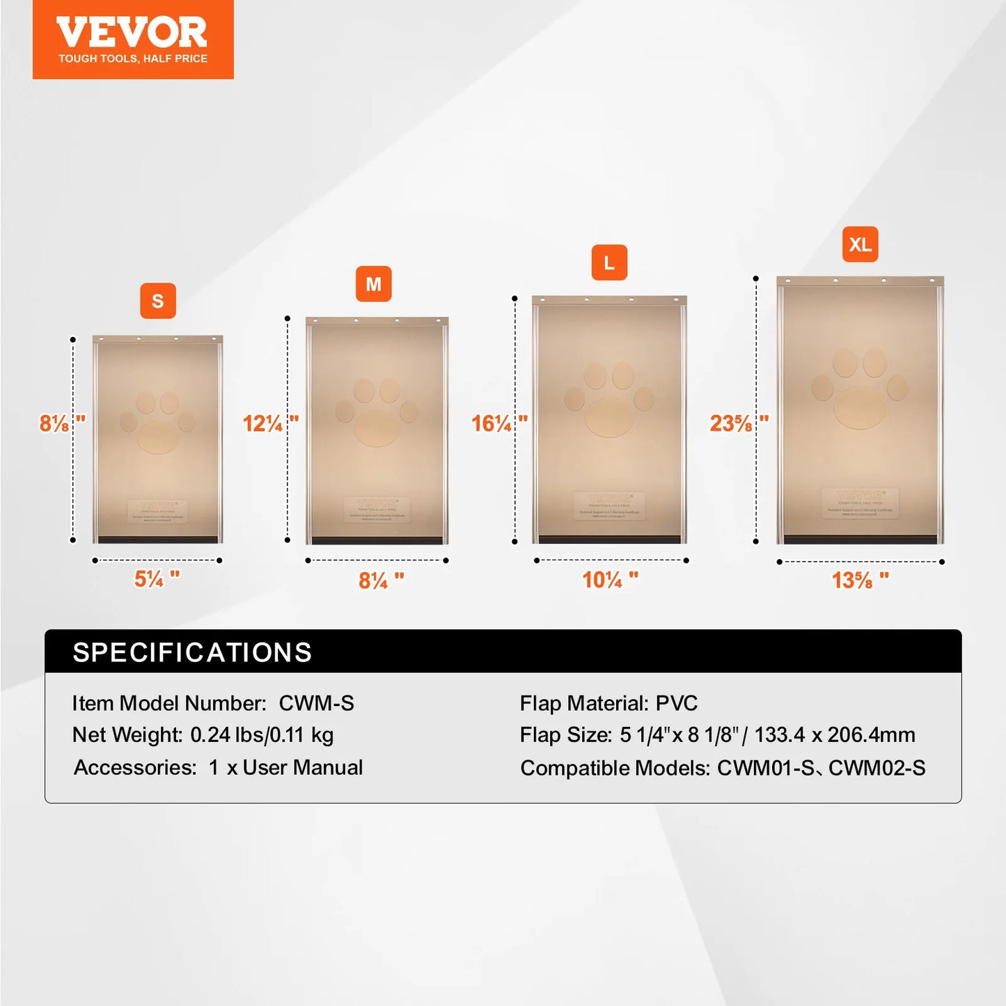 Pet Door Replacement Flap Weatherproof PVC With Magnetic Strip
