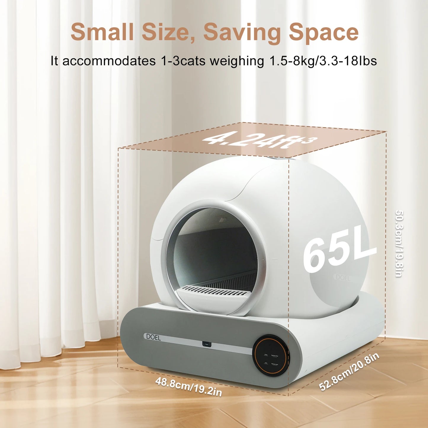 DOEL Self Cleaning Cat Litter Box Smart WiFi Automatic