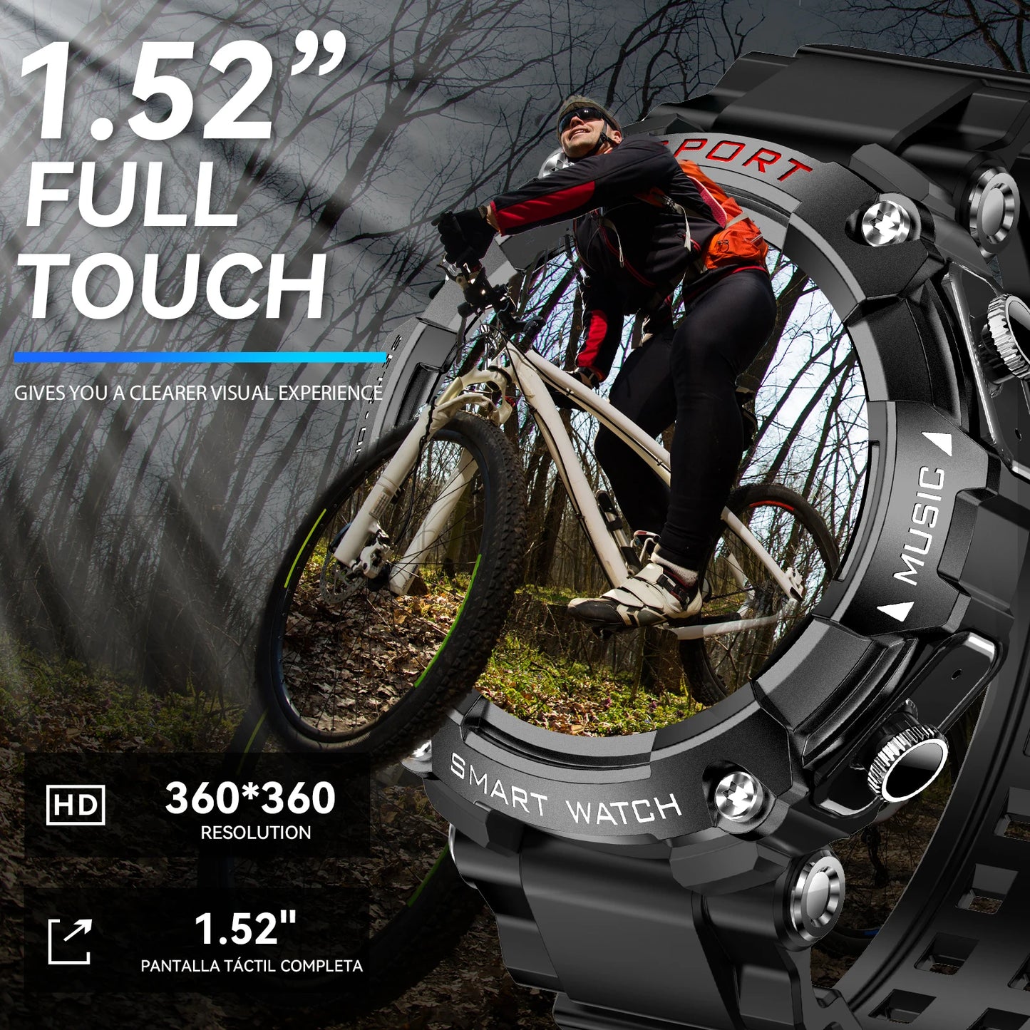 LaNikar Smart Watch With AMOLED Display And In-Ear Bluetooth Headset