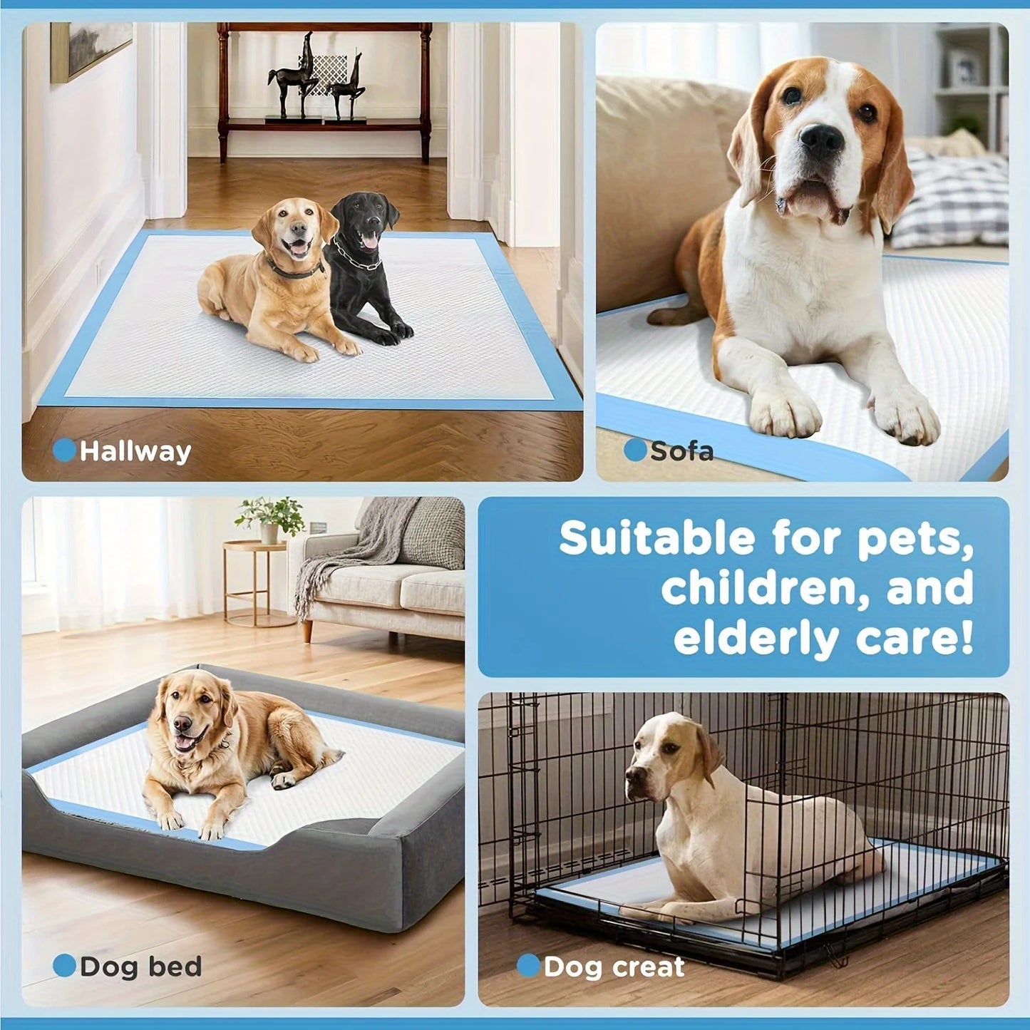 Absorbent Dog Pee Pads Odor Resistant Disposable Training Pads