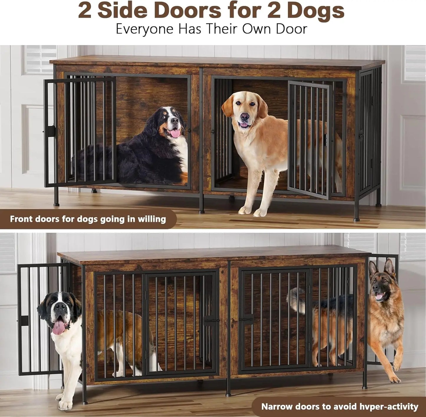 Heavy Duty Dog Crate Furniture Indoor Kennel TV Stand