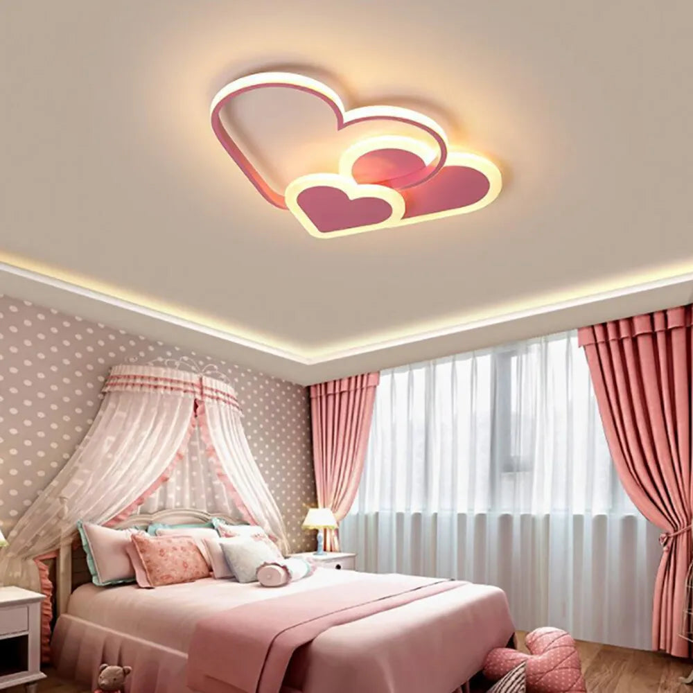 Heart Shaped LED Ceiling Lamp With Remote Control Light