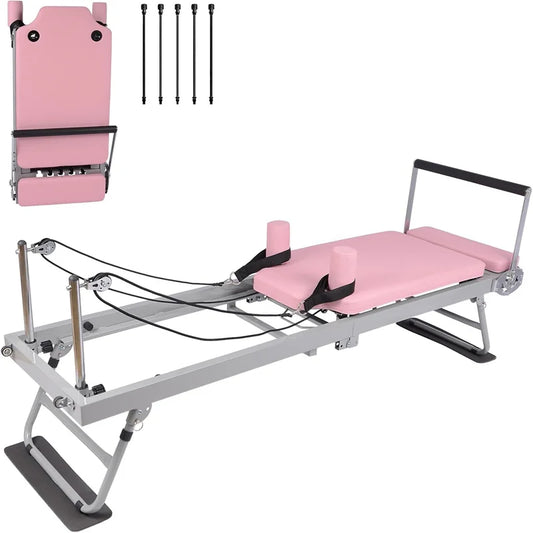 Pilates Reformer Machine Foldable And Adjustable For Home Gym Workouts