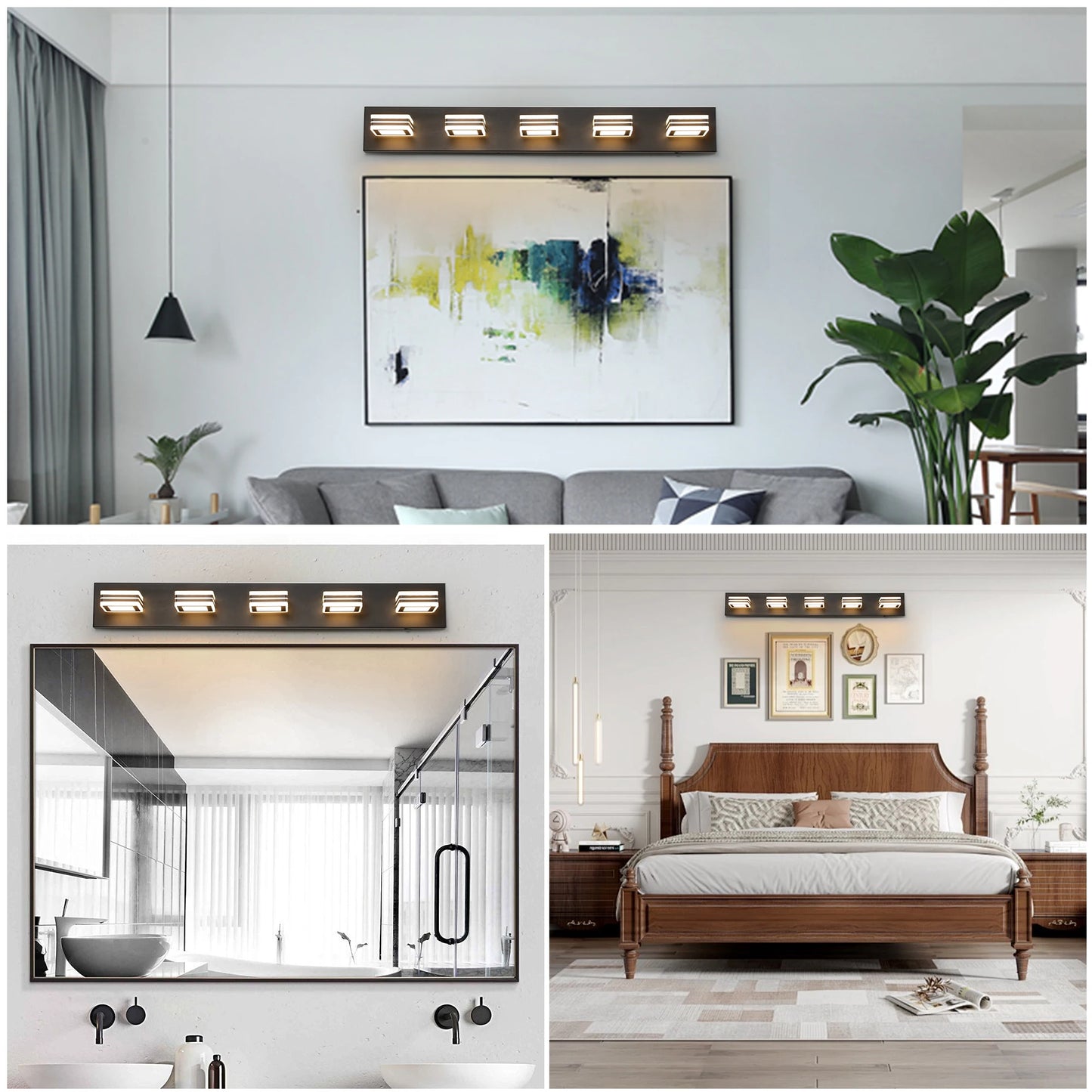 ARLGSITE Modern LED Vanity Light 5 CCT Dimmable Wall Fixture