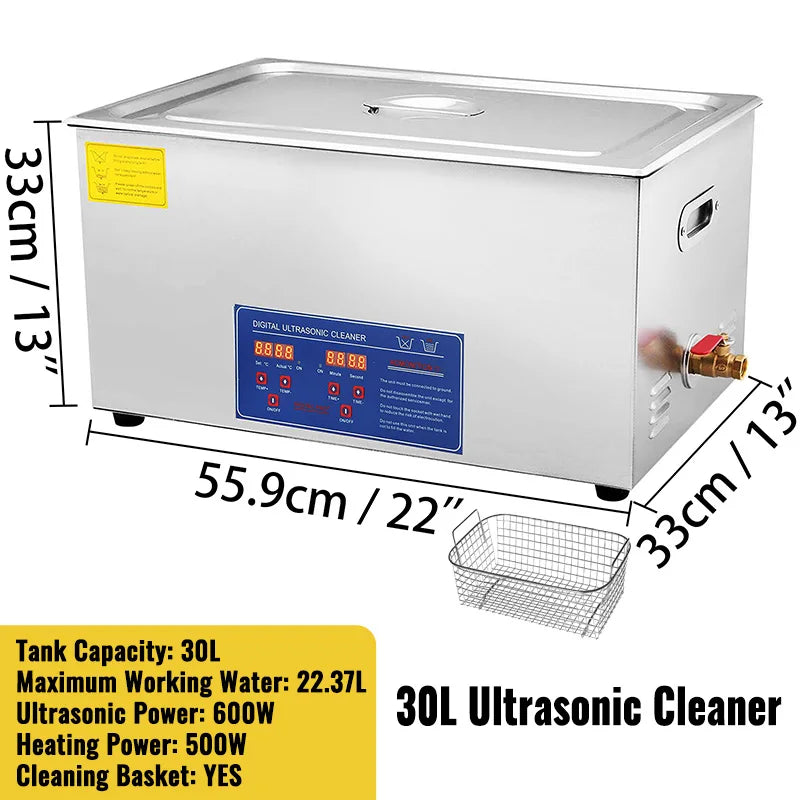 SucceBuy Ultrasonic Cleaner 1.3L To 30L Dishes Portable Home Appliance