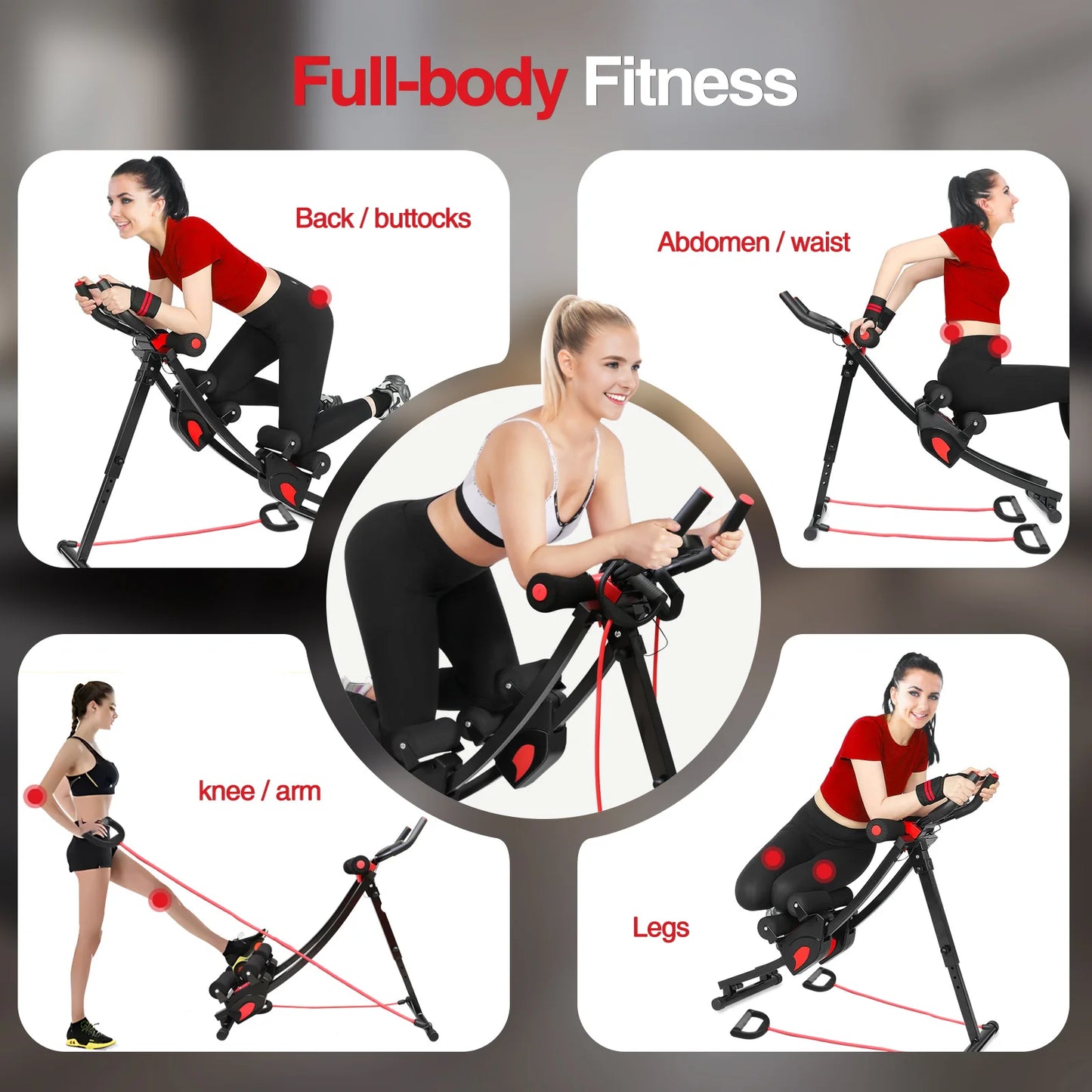 Dual Track Ab Machine With Adjustable Height Foldable Waist Trainer