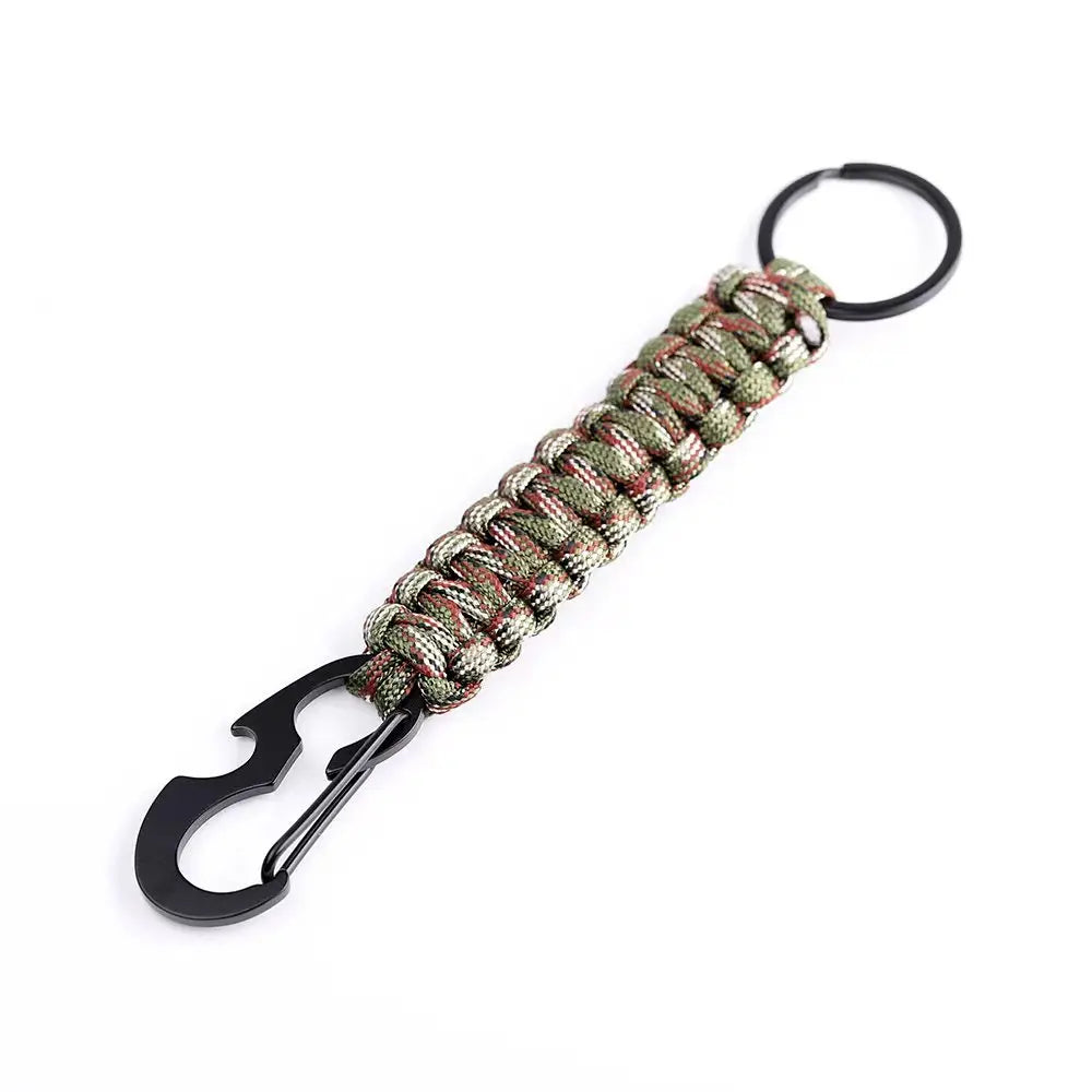 Paracord Keychain With Carabiner And Bottle Opener For Outdoors