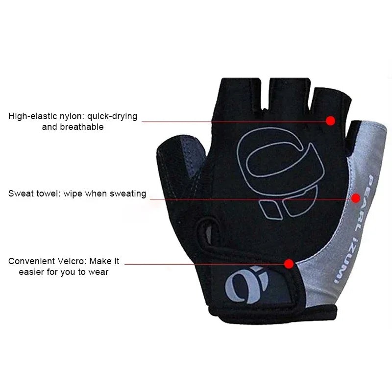 HUBEI Half Finger Gel Cycling Gloves Anti Slip For Men